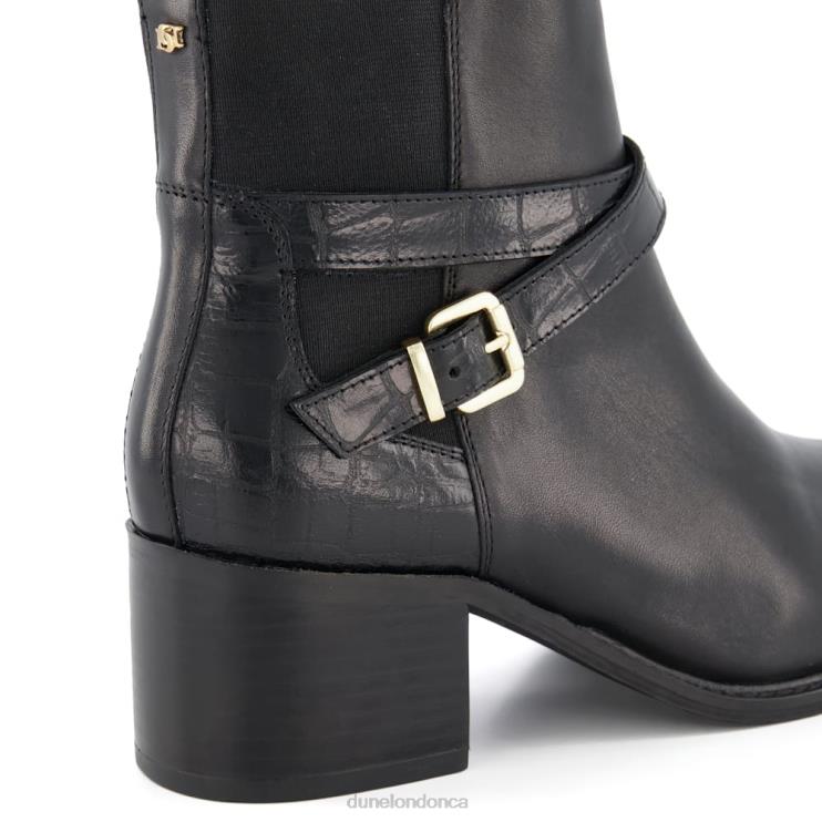 Dune London Poet Women Block Heel Ankle Strap Boots Black 2Z0DB368