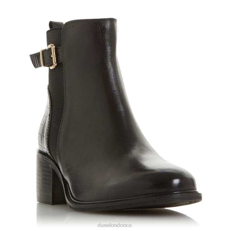 Dune London Poetic Women Wide Fit Low Block Heel Ankle Boots Black 2Z0DB664