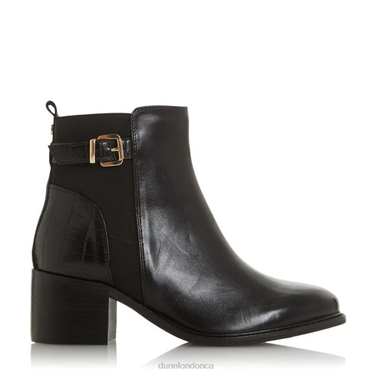 Dune London Poetic Women Wide Fit Low Block Heel Ankle Boots Black 2Z0DB664