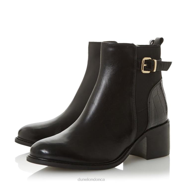 Dune London Poetic Women Wide Fit Low Block Heel Ankle Boots Black 2Z0DB664