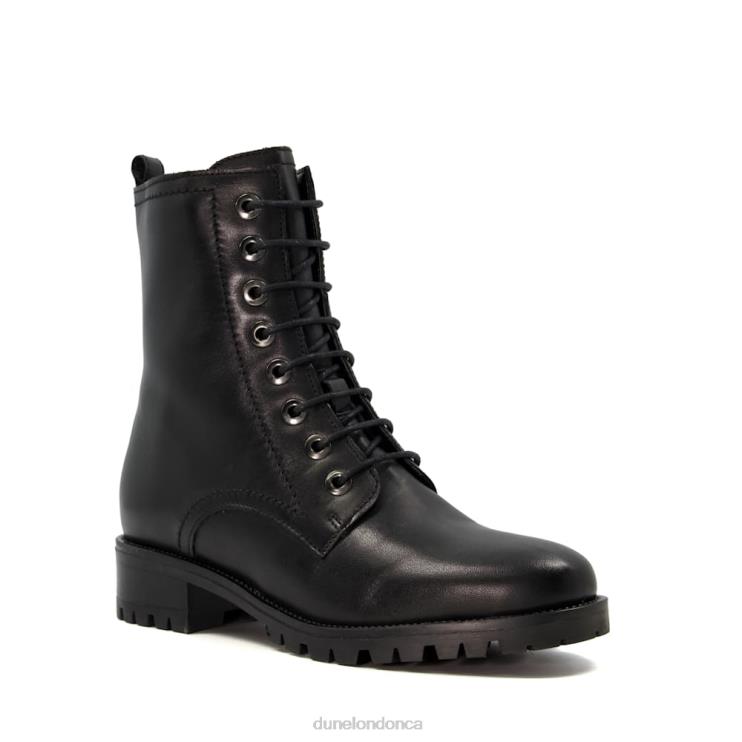 Dune London Prestone Women Cleated-Sole Leather Hiker Boots Black 2Z0DB400