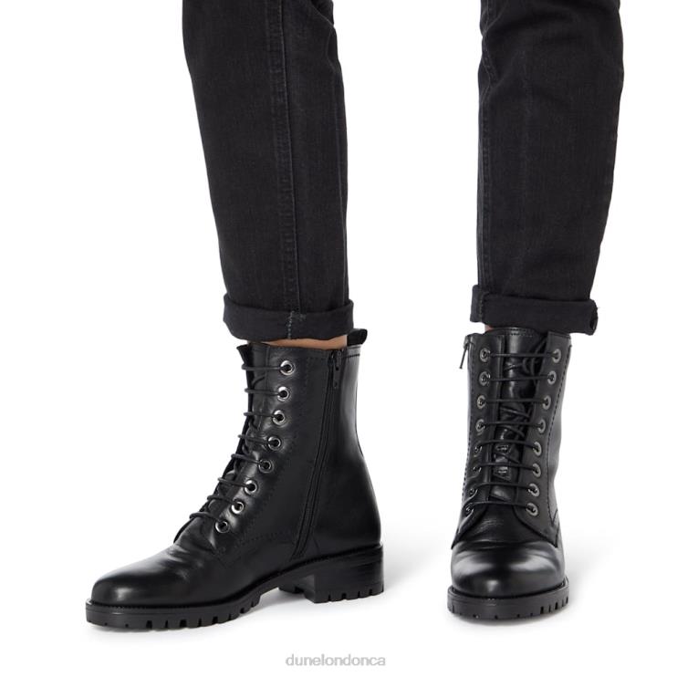 Dune London Prestone Women Cleated-Sole Leather Hiker Boots Black 2Z0DB400