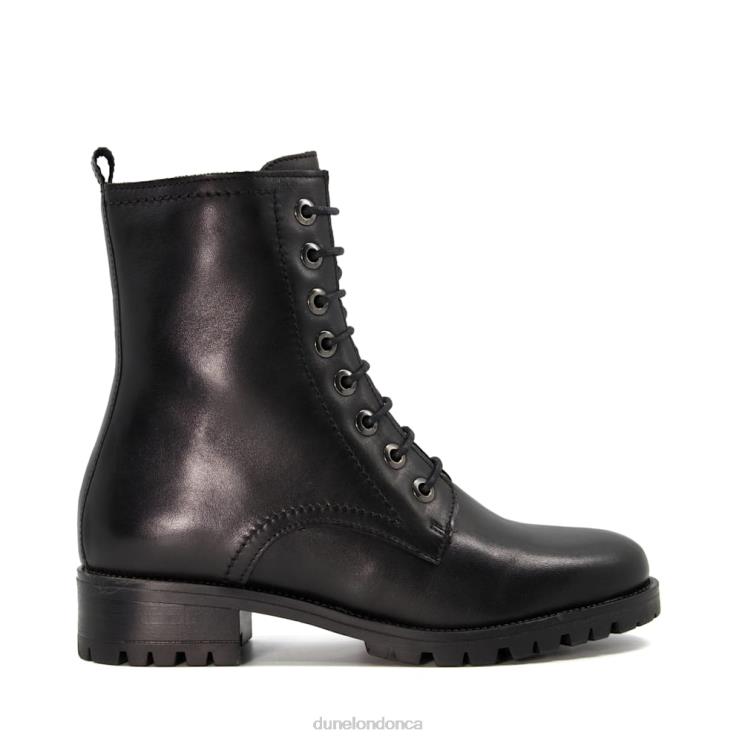 Dune London Prestone Women Cleated-Sole Leather Hiker Boots Black 2Z0DB400