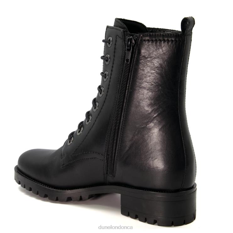Dune London Prestone Women Cleated-Sole Leather Hiker Boots Black 2Z0DB400