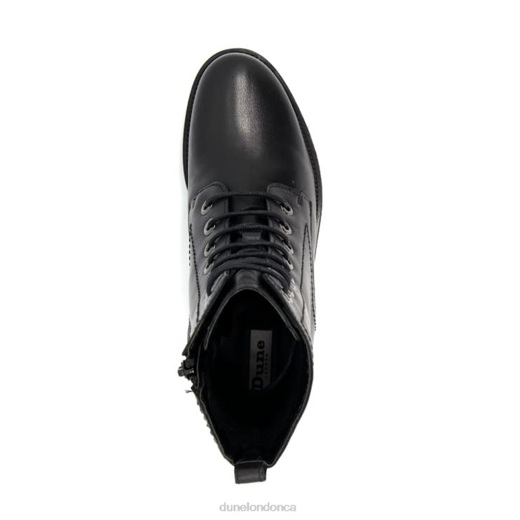 Dune London Prestone Women Cleated-Sole Leather Hiker Boots Black 2Z0DB400