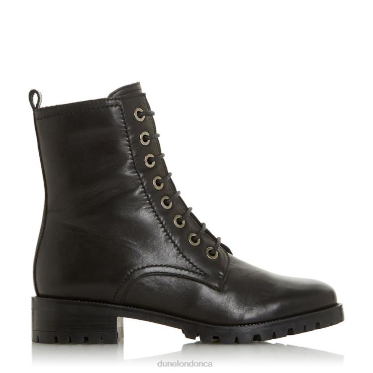 Dune London Prestone Women Wide Fit Lace-Up Boots Black 2Z0DB603