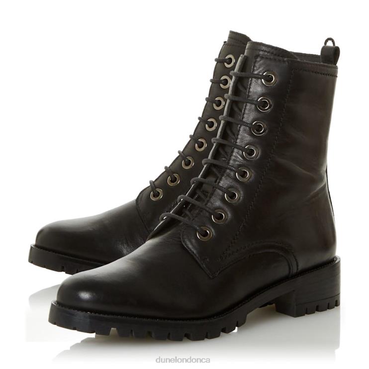 Dune London Prestone Women Wide Fit Lace-Up Boots Black 2Z0DB603