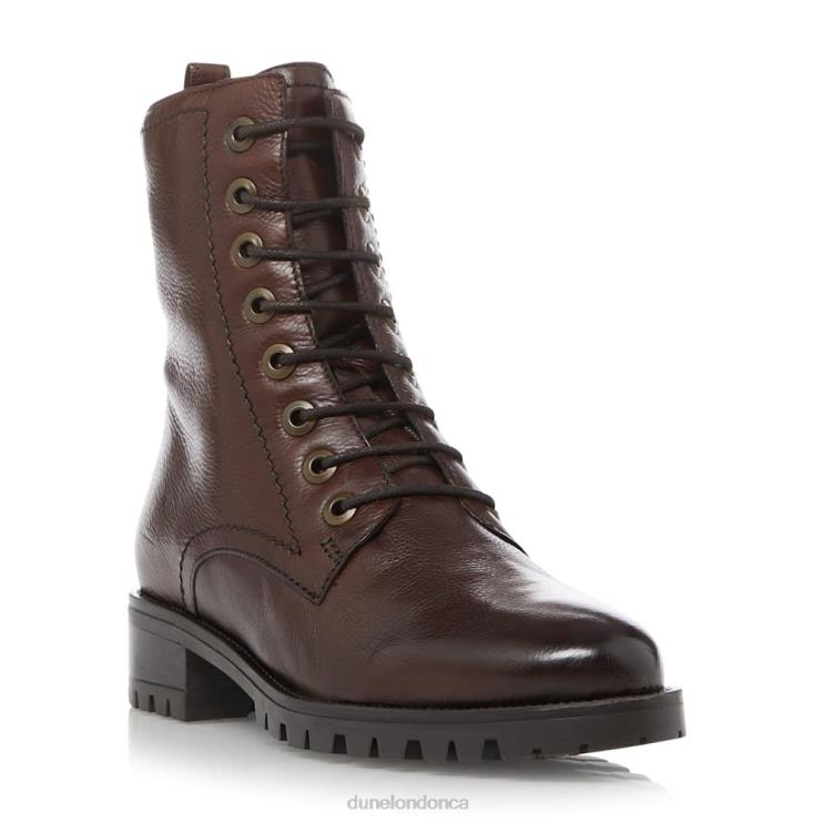Dune London Prestone Women Wide Fit Lace-Up Boots Brown 2Z0DB532