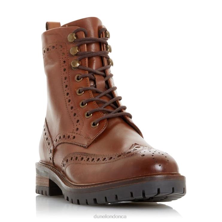 Dune London Purely Women Brogue Detail Lace Up Ankle Boots Tan 2Z0DB663