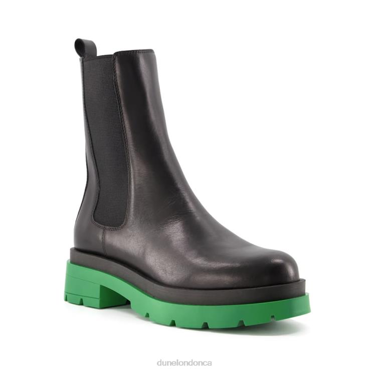 Dune London Palmz Women Green Sole Leather Chelsea Boots Black 2Z0DB565