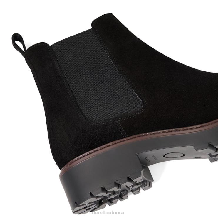 Dune London Porche Women Suede Chelsea Boots Black 2Z0DB279