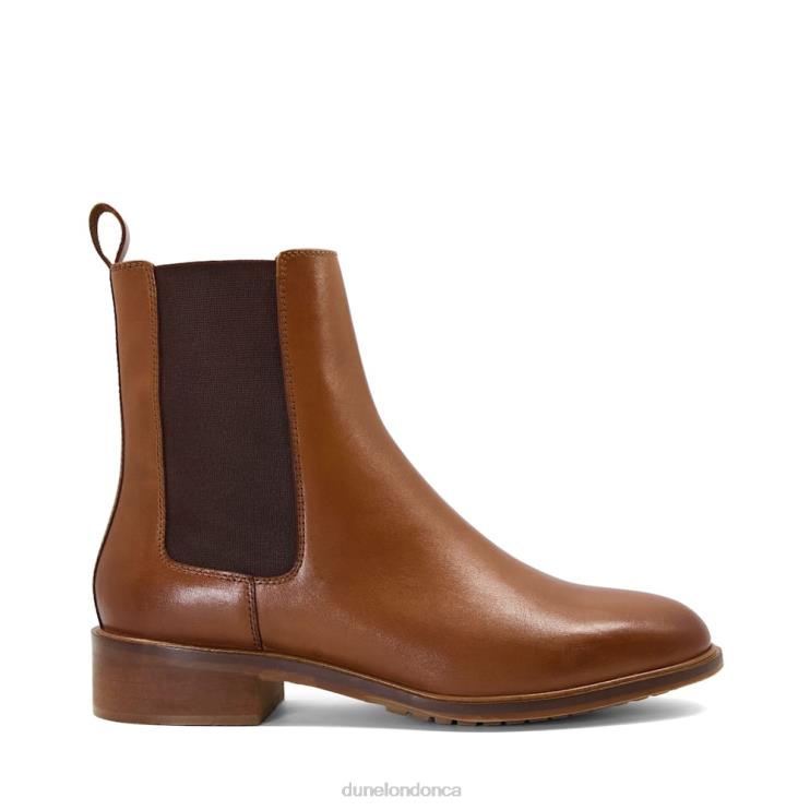 Dune London Portel Women Leather Chelsea Boots Tan 2Z0DB276