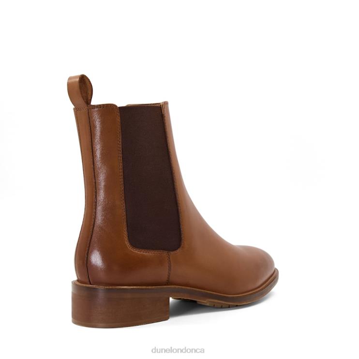Dune London Portel Women Leather Chelsea Boots Tan 2Z0DB276
