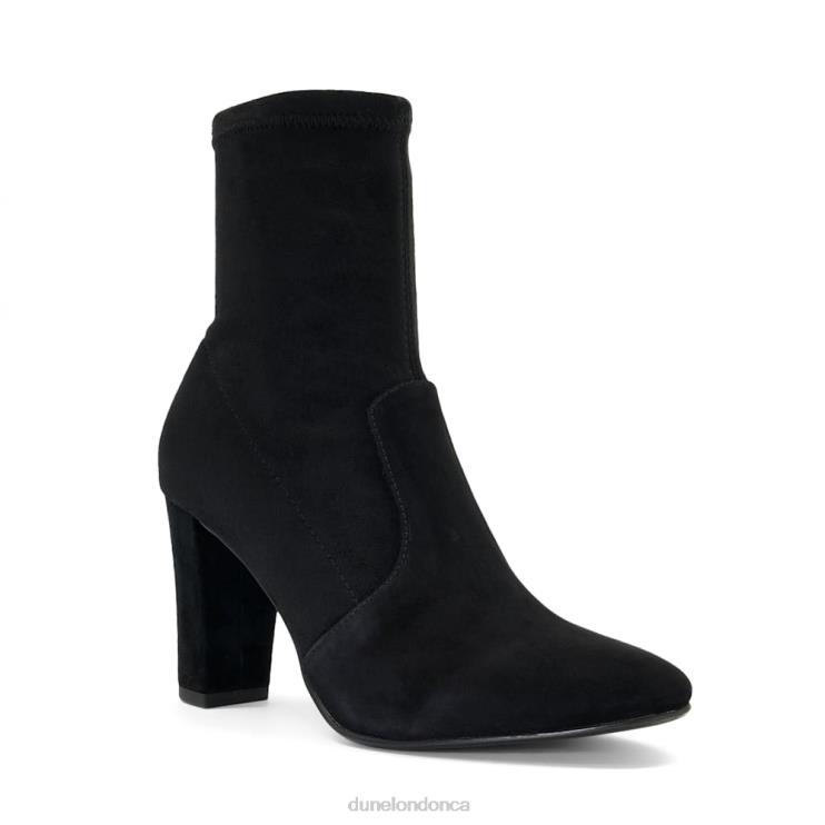 Dune London Optical Women Suede Block-Heel Sock Boots Black 2Z0DB393