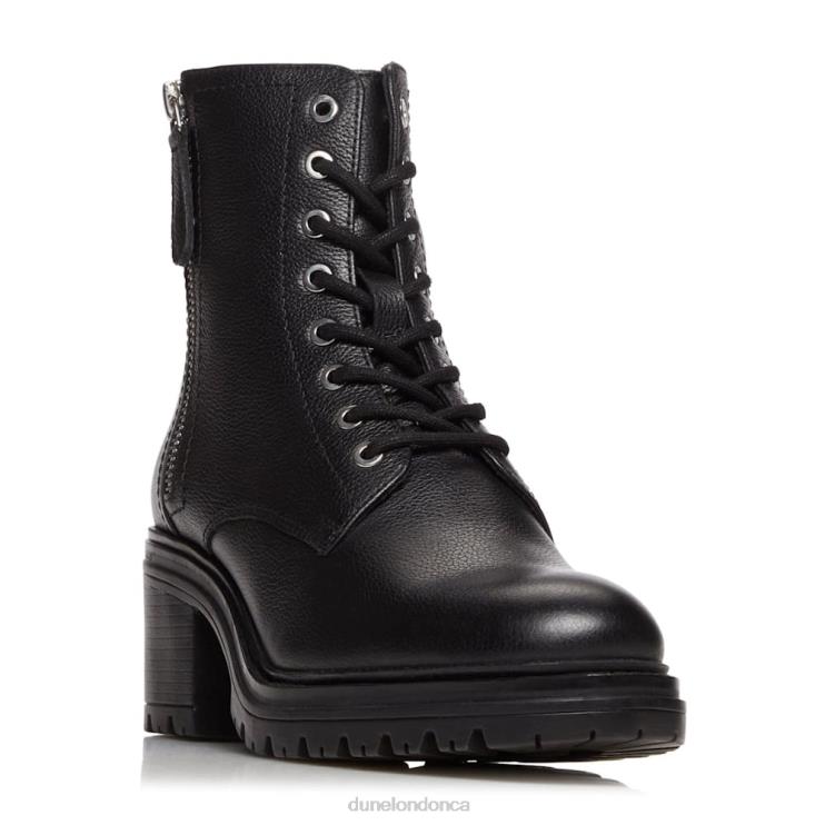 Dune London Paiton Women Zip Detail Block Heel Biker Boots Black 2Z0DB607