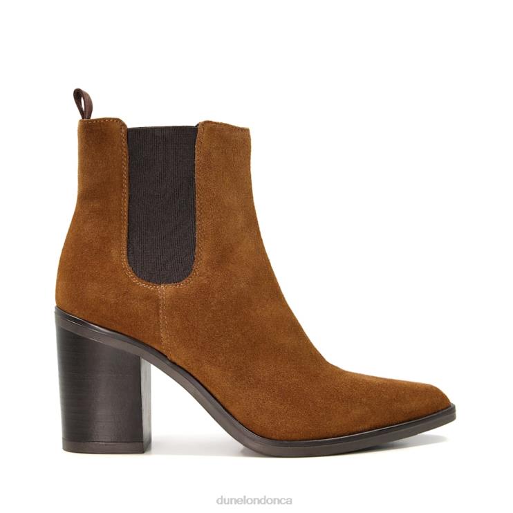 Dune London Prea Women Suede Block Heel Western Boots Tan 2Z0DB309