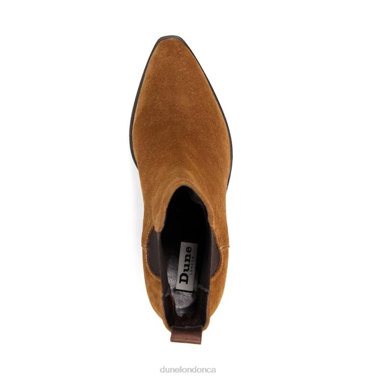 Dune London Prea Women Suede Block Heel Western Boots Tan 2Z0DB309