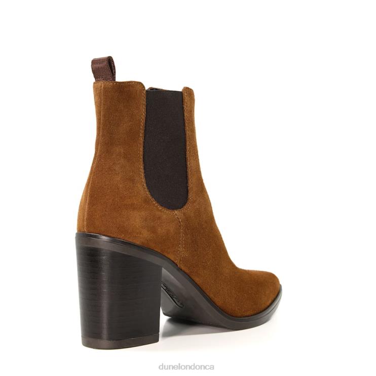 Dune London Prea Women Suede Block Heel Western Boots Tan 2Z0DB309