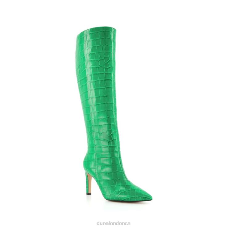 Dune London Spice Women Pointed Stiletto Knee High Heeled Boots Green 2Z0DB511
