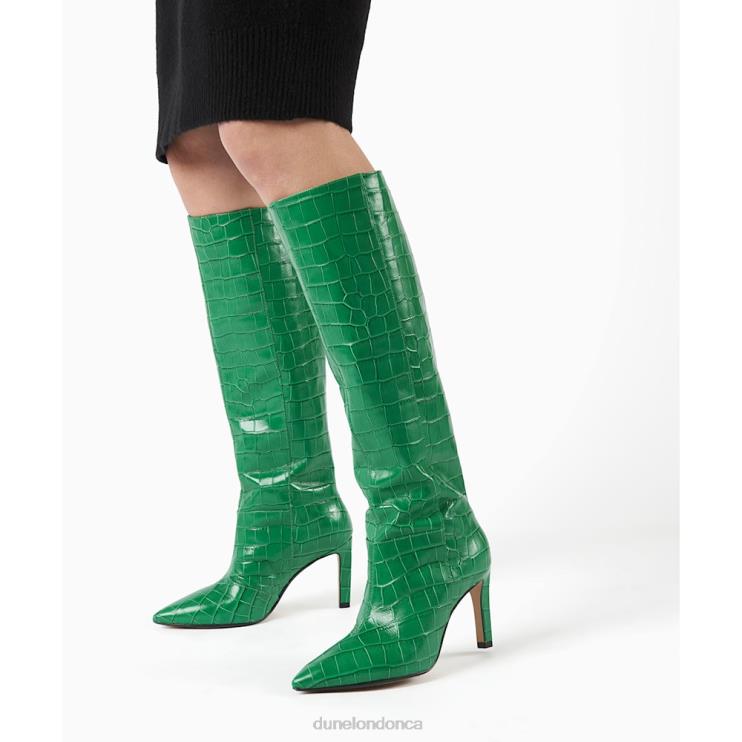 Dune London Spice Women Pointed Stiletto Knee High Heeled Boots Green 2Z0DB511