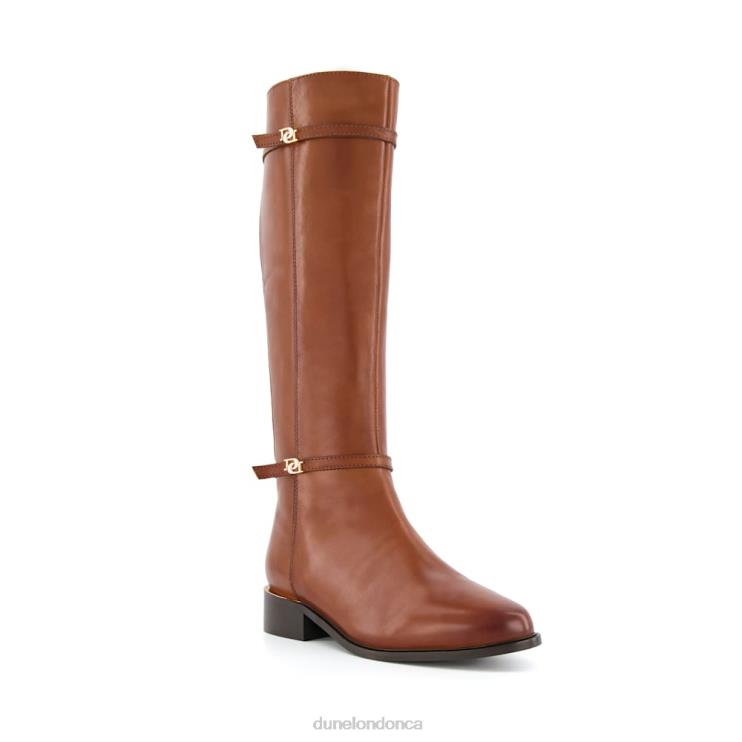 Dune London Tap Women Double Buckle Knee High Riding Boots Tan 2Z0DB376