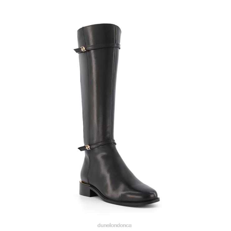 Dune London Tap Women Wide Fit Double Buckle Riding Boots Black 2Z0DB604