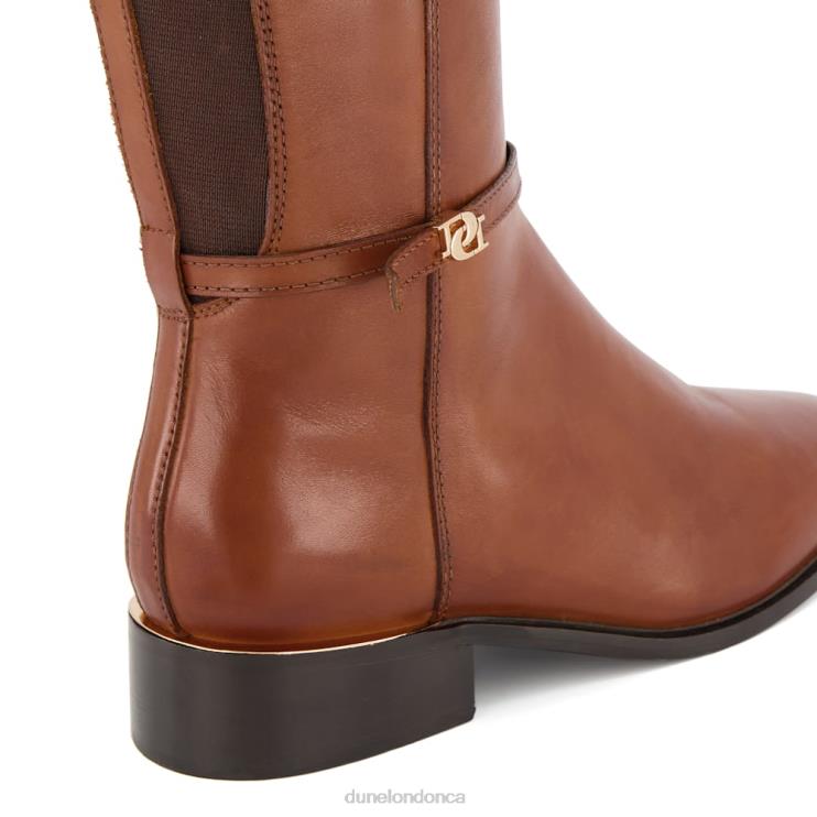 Dune London Tap Women Wide Fit Double Buckle Riding Boots Tan 2Z0DB605