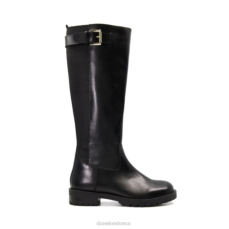 Dune London Tatiana Women Tractor-Sole Leather Knee-High Boots Black 2Z0DB442
