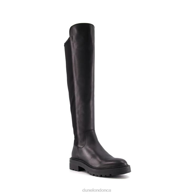 Dune London Tella Women Chunky Leather Knee-High Boots Black 2Z0DB355