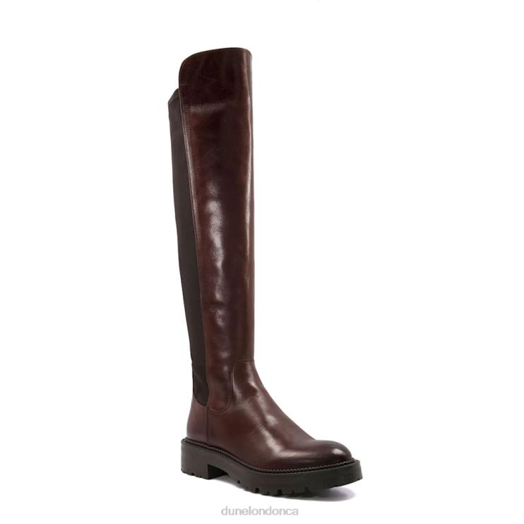 Dune London Tella Women Chunky Leather Knee-High Boots Brown 2Z0DB497