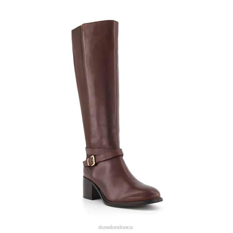 Dune London Tildings Women Knee High Ankle Strap Boots Brown 2Z0DB417