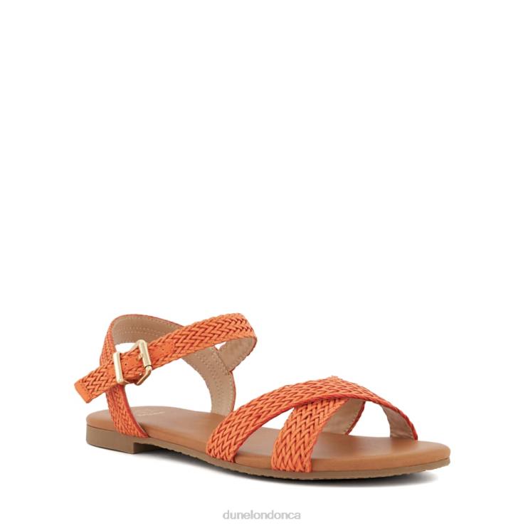 Dune London Lalisa Women Woven-Strap Flat Sandals Orange 2Z0DB401