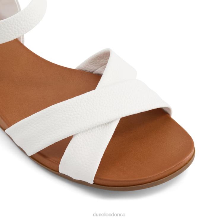 Dune London Landie Women Leather Sandals White 2Z0DB340