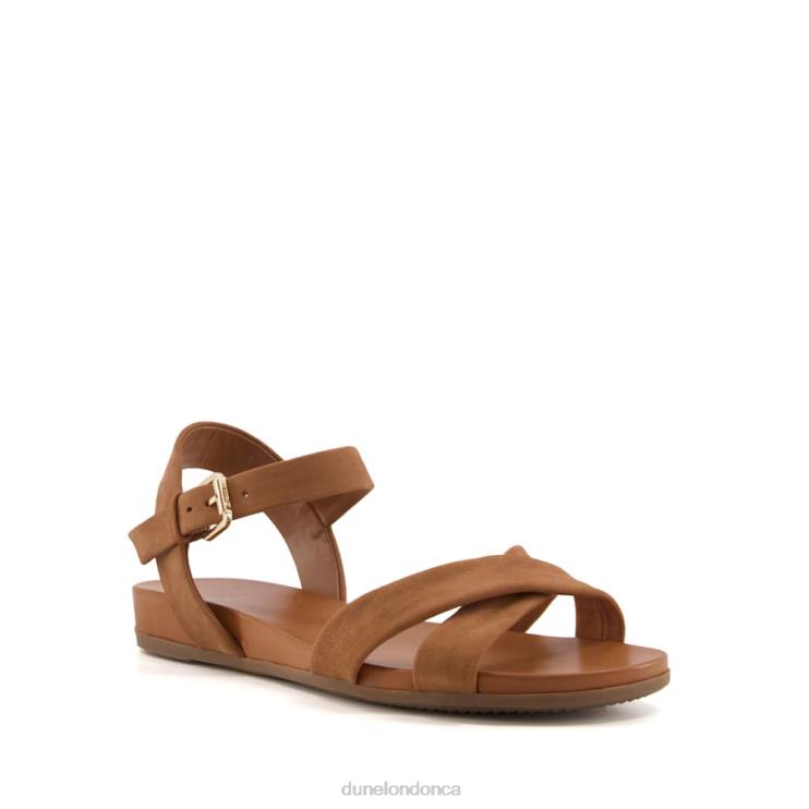 Dune London Landie Women Wide Fit Leather Sandals Camel 2Z0DB336