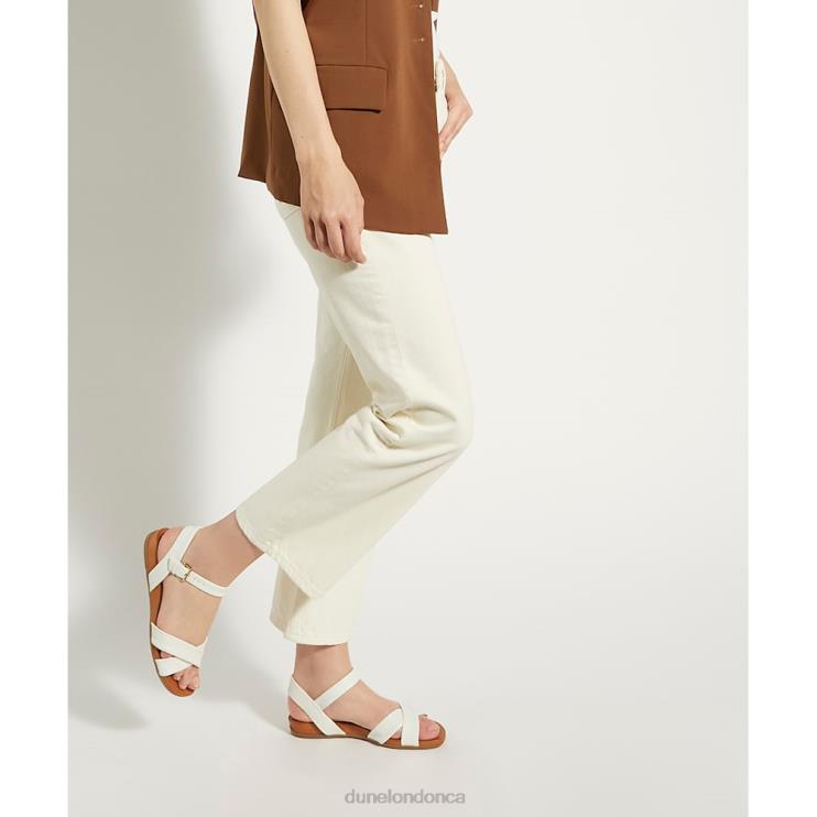 Dune London Landie Women Wide Fit Leather Sandals White 2Z0DB638