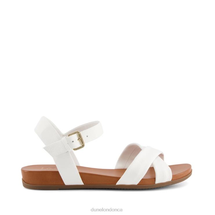 Dune London Landie Women Wide Fit Leather Sandals White 2Z0DB638