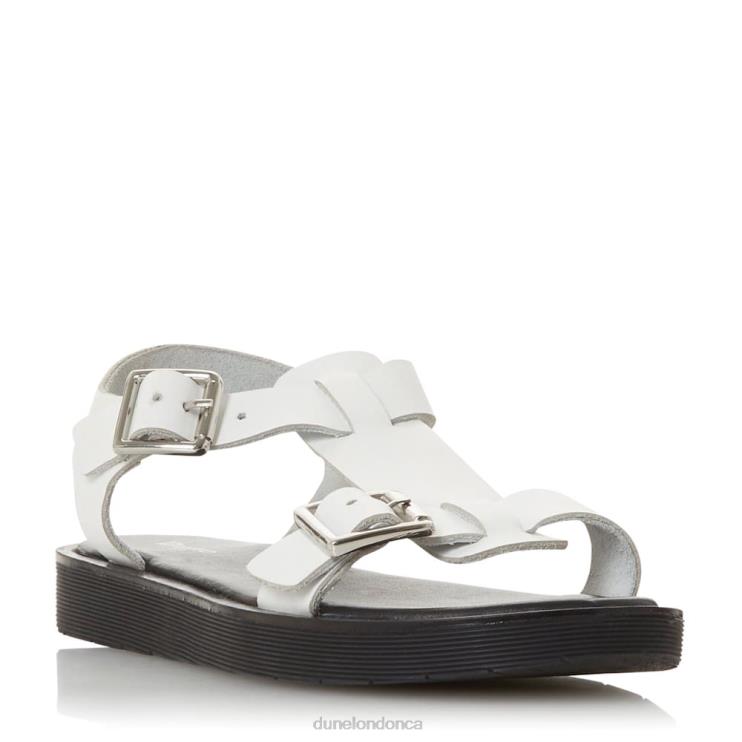 Dune London Langlie Women Chunky Buckle Flat Sandals White 2Z0DB421