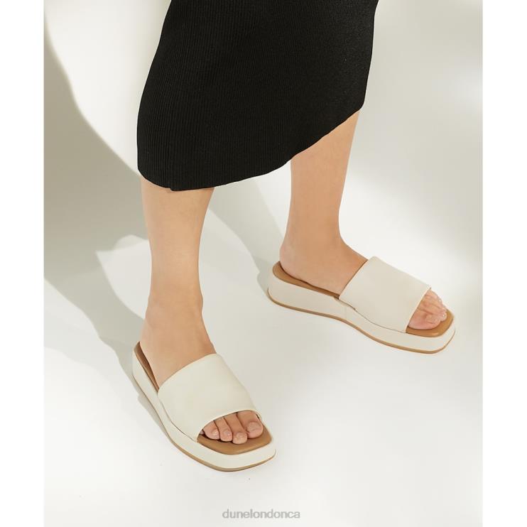 Dune London Larley Women Open-Toe Flatform Slides Ecru 2Z0DB583