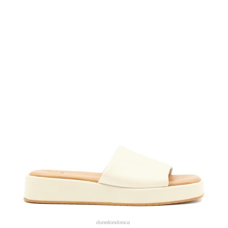 Dune London Larley Women Open-Toe Flatform Slides Ecru 2Z0DB583