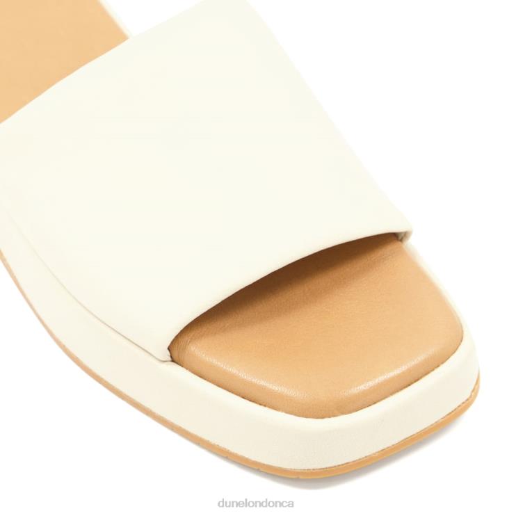 Dune London Larley Women Open-Toe Flatform Slides Ecru 2Z0DB583