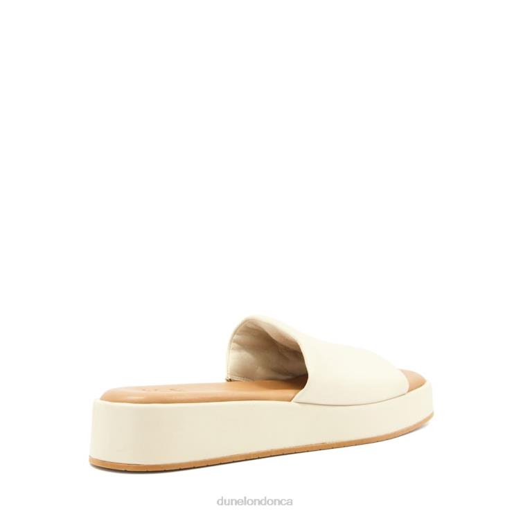 Dune London Larley Women Open-Toe Flatform Slides Ecru 2Z0DB583
