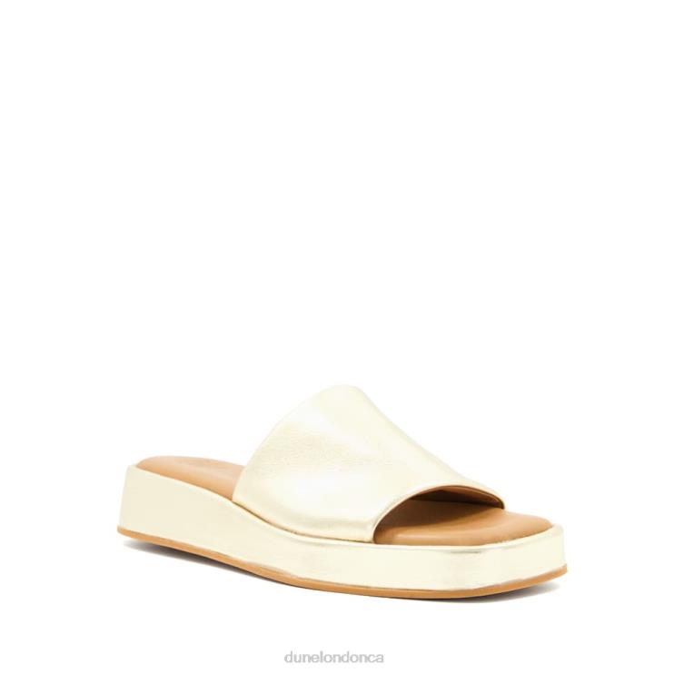 Dune London Larley Women Open-Toe Flatform Slides Gold 2Z0DB627