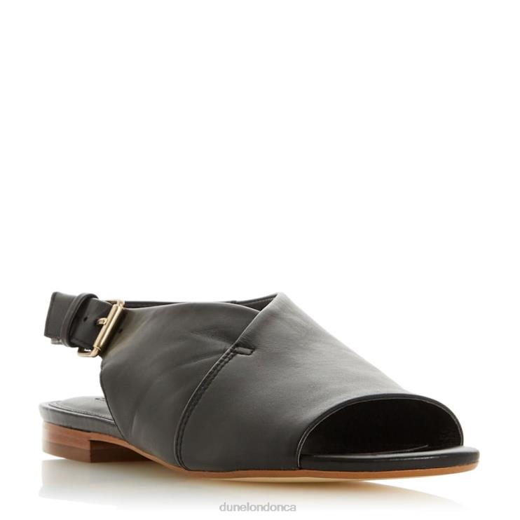 Dune London Leannia Women Leather Peep Toe Sandals Black 2Z0DB656