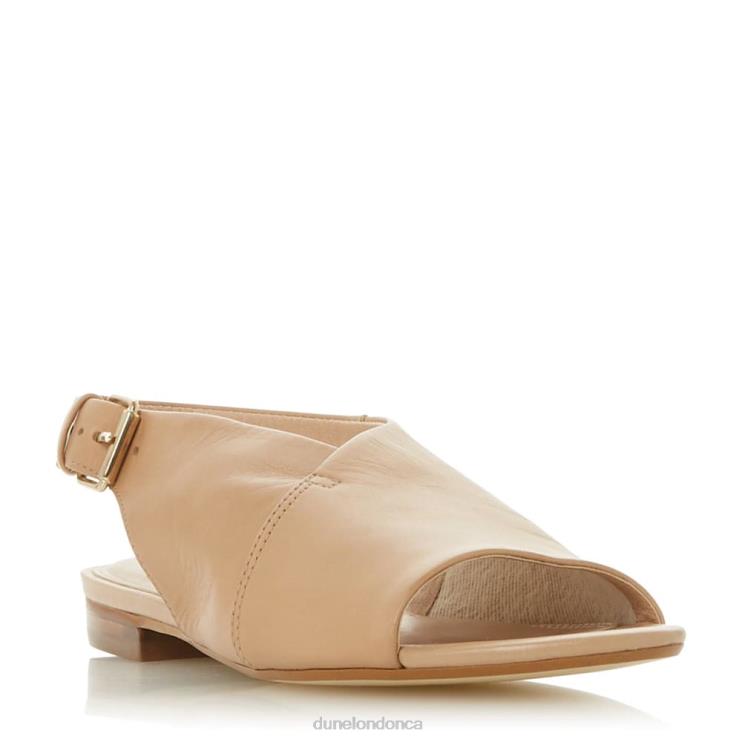 Dune London Leannia Women Leather Peep Toe Sandals Blonde 2Z0DB662