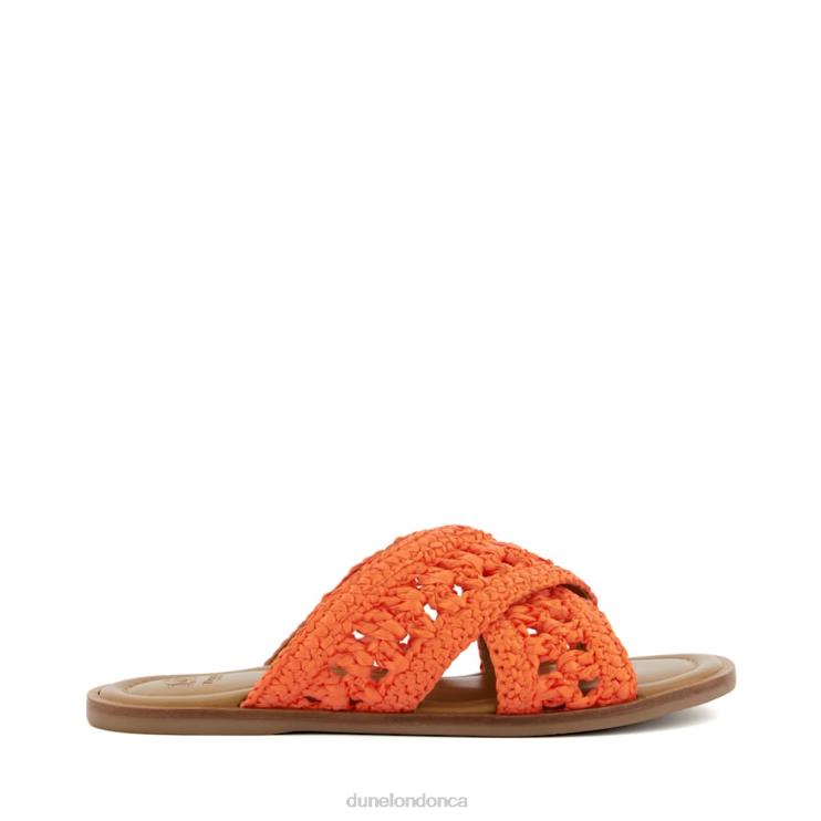 Dune London Level Women Crochet Flat Sandals Orange 2Z0DB76