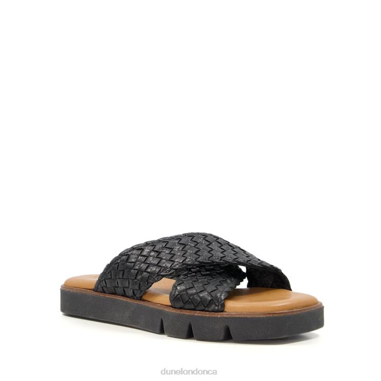 Dune London Lexey Women Woven Leather Sliders Black 2Z0DB596