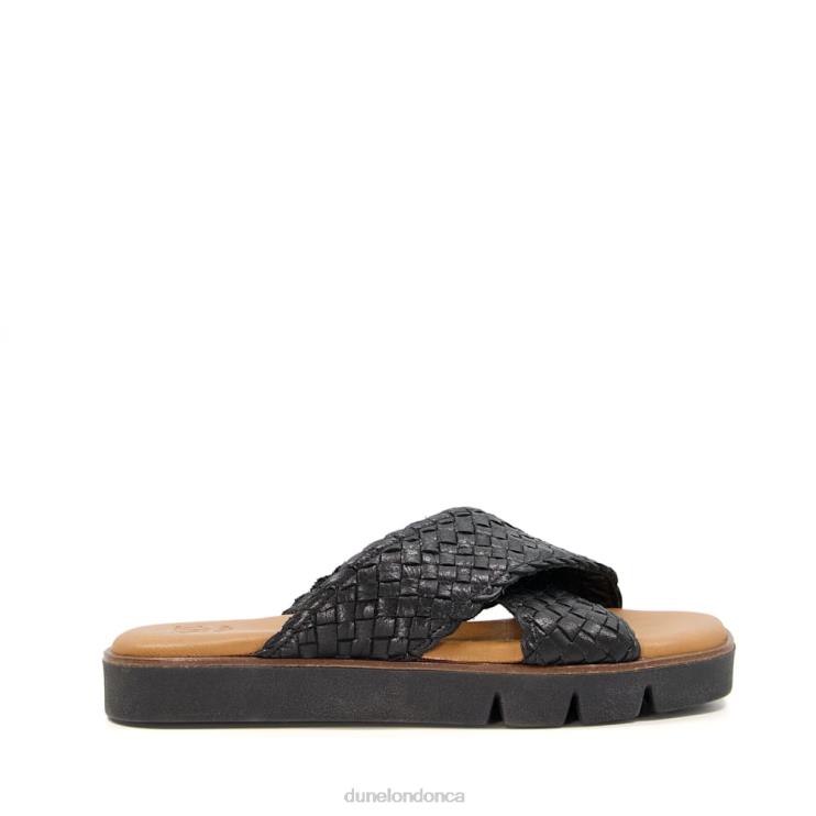 Dune London Lexey Women Woven Leather Sliders Black 2Z0DB596