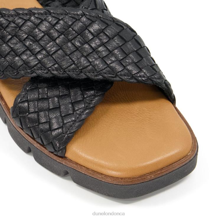 Dune London Lexey Women Woven Leather Sliders Black 2Z0DB596