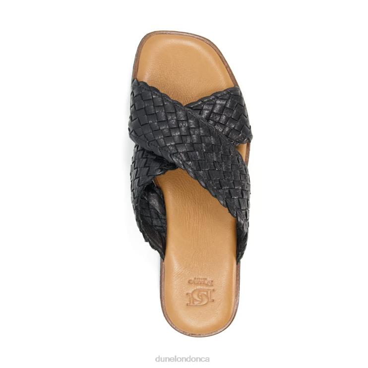 Dune London Lexey Women Woven Leather Sliders Black 2Z0DB596