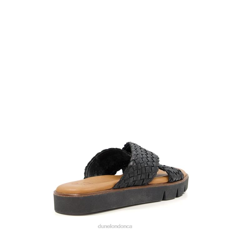 Dune London Lexey Women Woven Leather Sliders Black 2Z0DB596
